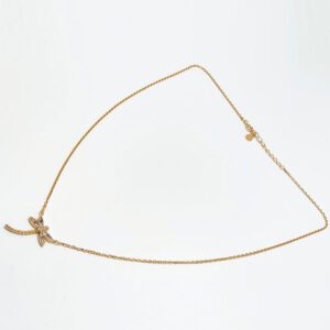 Gargantilla de plata bañada en oro y circonitas Libélula