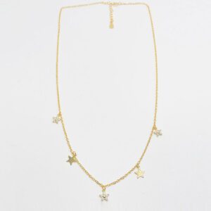 Gargantilla de plata bañada en oro y circonitas Stars