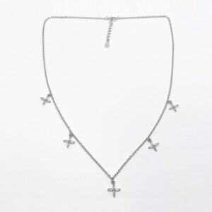 Gargantilla de plata y circonitas Lirio