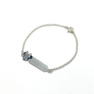 Pulsera de plata personalizado con nombre y Minnie Mouse