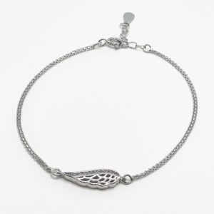 Pulsera fina de plata Ángel