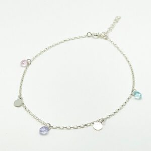 Tobillera de plata Lila