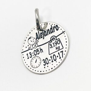 Colgante de plata personalizado nacimiento